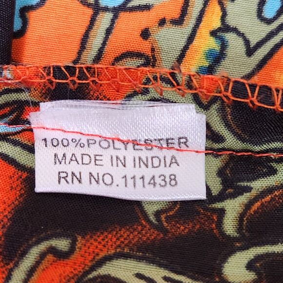 Lapogee Size Medium Boho Inspired Orange Swing  Dress w/Turquoise - Picture 7 of 7